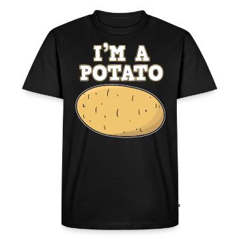Potatoes Erdbirne Erpfi Pommes Gift - Men's Premium Organic T-Shirt - black - Front - Nico (187cm)