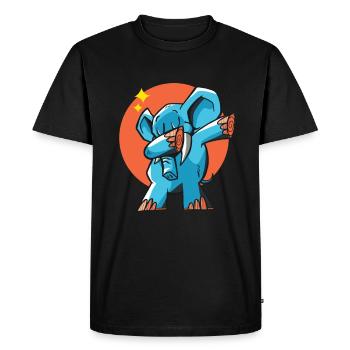 Dab elephant - Men's Premium Organic T-Shirt - black - Front - Nico (187cm)
