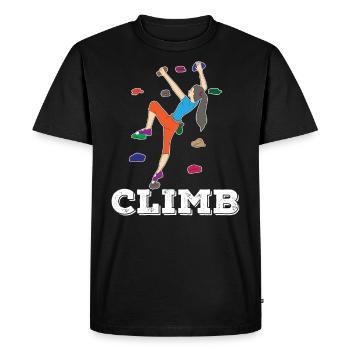 Cadeau d'escalade escalade escalade escalade gym - T-shirt Premium bio Homme - noir - Devant - Nico (187cm)