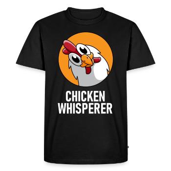 Poulet fermier poules cadeau chuchoteur poulet coq - T-shirt Premium bio Homme - noir - Devant - Nico (187cm)