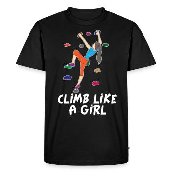 Climbing Climbing Hall Climbers Bouldering Gift - Men's Premium Organic T-Shirt - black - Front - Nico (187cm)