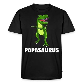 Dinosaurier Dino T-Rex Papa Vater Papi Geschenk - Männer Premium Bio T-Shirt - Schwarz - Vorne - Nico (187cm)
