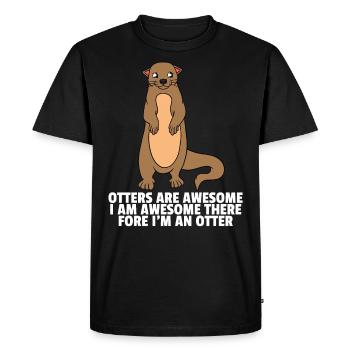 Loutre Aquarius Loutre Cadeau Loutre Nain - T-shirt Premium bio Homme - noir - Devant - Nico (187cm)