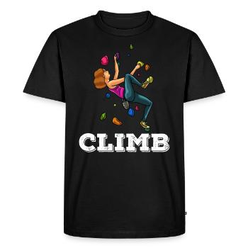 Cadeau d'escalade escalade escalade escalade gym - T-shirt Premium bio Homme - noir - Devant - Nico (187cm)