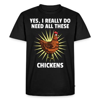 Poulet fermier poules cadeau chuchoteur poulet coq - T-shirt Premium bio Homme - noir - Devant - Nico (187cm)