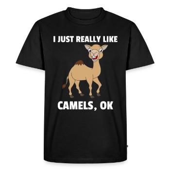 Camel camels love animals lover gift - Men's Premium Organic T-Shirt - black - Front - Nico (187cm)