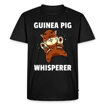 Cadeau d'amour Whisperer Pet Cochon d'Inde - T-shirt Premium bio Homme - noir - Devant - Nico (187cm)