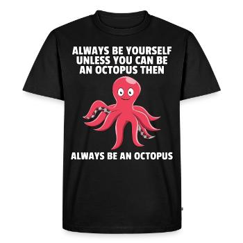 Cadeau poisson poisson poulpe pieuvre calmar - T-shirt Premium bio Homme - noir - Devant - Nico (187cm)