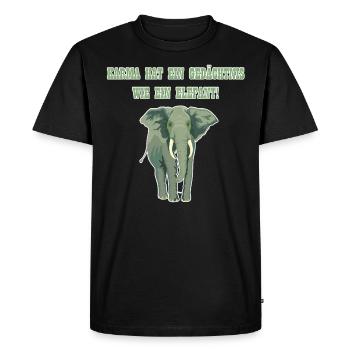 Elephant Karma Animal Funny saying slogan gift - Men's Premium Organic T-Shirt - black - Front - Nico (187cm)