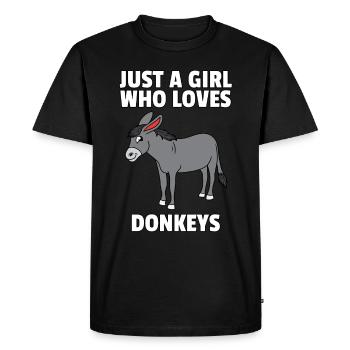 Donkey Funny Sweet Animal Love Donkey Gift - Men's Premium Organic T-Shirt - black - Front - Nico (187cm)