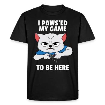 Joueur Joueur Vidéo Chat Contrôleur Cadeau - T-shirt Premium bio Homme - noir - Devant - Nico (187cm)