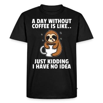 Café café buveur café fatigué cadeau du matin - T-shirt Premium bio Homme - noir - Devant - Nico (187cm)