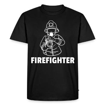 Pompiers pompiers papa papa feu cadeau - T-shirt Premium bio Homme - noir - Devant - Nico (187cm)