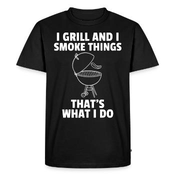 Barbecue Grill Barbecue Grill Grill Cadeau Cadeau - T-shirt Premium bio Homme - noir - Devant - Nico (187cm)
