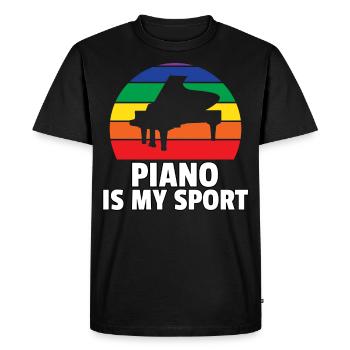 Piano Piano Pianiste Musicien Music Wings player - T-shirt Premium bio Homme - noir - Devant - Nico (187cm)
