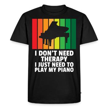 Piano Piano Pianiste Musicien Music Wings player - T-shirt Premium bio Homme - noir - Devant - Nico (187cm)