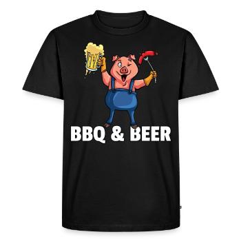 Barbecue barbecue barbecue grill maître cochon - T-shirt Premium bio Homme - noir - Devant - Nico (187cm)
