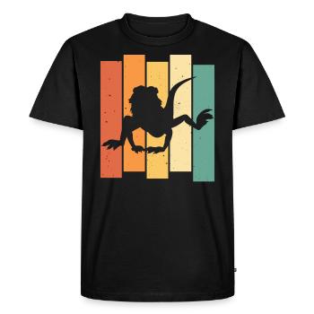 Dragon barbu lézard barbu cru rétro - T-shirt Premium bio Homme - noir - Devant - Nico (187cm)