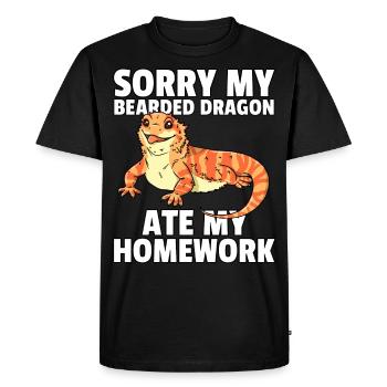 Dragon barbu barbe reptile lézard dragon - T-shirt Premium bio Homme - noir - Devant - Nico (187cm)