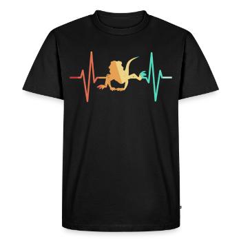 Dragon barbu lézard barbu cru rétro - T-shirt Premium bio Homme - noir - Devant - Nico (187cm)