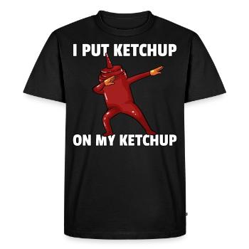 Dabbing Ketchup Sauce Tomate Dab - T-shirt Premium bio Homme - noir - Devant - Nico (187cm)