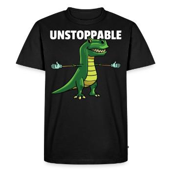 Dinosaure Dino T-Rex Mignon drôle - T-shirt Premium bio Homme - noir - Devant - Nico (187cm)