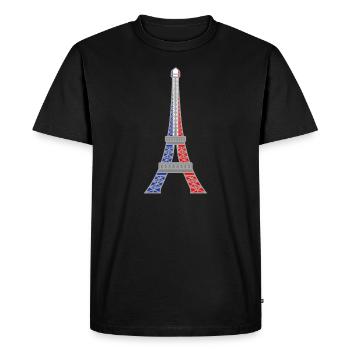 France Tour Eiffel - T-shirt Premium bio Homme - noir - Devant - Nico (187cm)