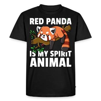 Panda Rouge Panda Drôle Drôle Rouge - T-shirt Premium bio Homme - noir - Devant - Nico (187cm)