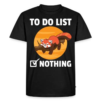 Panda Rouge Panda Drôle Drôle Rouge - T-shirt Premium bio Homme - noir - Devant - Nico (187cm)