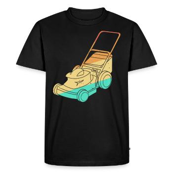 Lawn Mowing Lawn Mower Vintage Retro - Men's Premium Organic T-Shirt - black - Front - Nico (187cm)