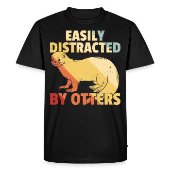 Loutre Loutre Doux Vintage Rétro - T-shirt Premium bio Homme - noir - Devant - Nico (187cm)