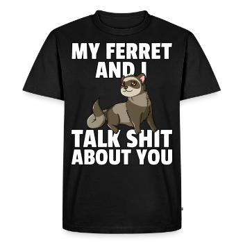 Furette douce drôle belette animal de compagnie - T-shirt Premium bio Homme - noir - Devant - Nico (187cm)