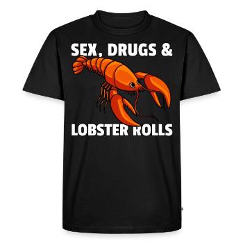 Homard homard écrevisse cancer crabe - T-shirt Premium bio Homme - noir - Devant - Nico (187cm)