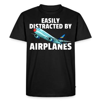 Airplane Pilot Pilot Fly Flight - Men's Premium Organic T-Shirt - black - Front - Nico (187cm)