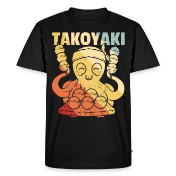 Takoyaki Squid Japanese Retro - Men's Premium Organic T-Shirt - black - Front - Nico (187cm)
