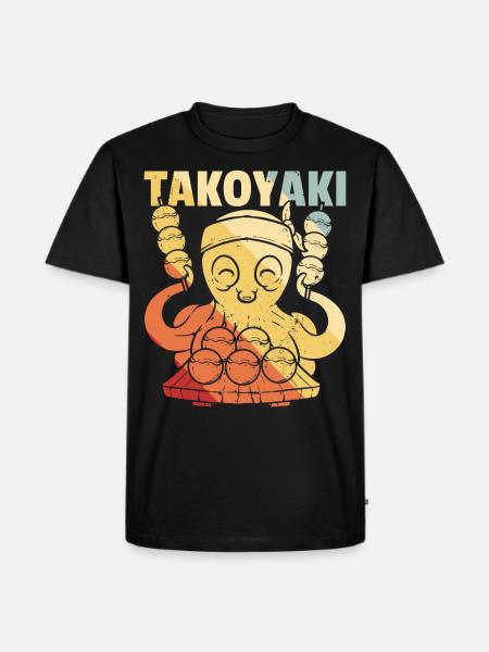 Takoyaki Squid Japanese Retro - Men's Premium Organic T-Shirt - black