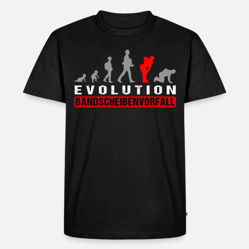 Evolution Bandscheibenvorfall Hexenschuss Männer - Männer Premium Bio T-Shirt - Schwarz