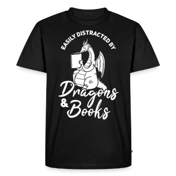 Livre dragon reader lecture livres - T-shirt Premium bio Homme - noir - Devant - Nico (187cm)