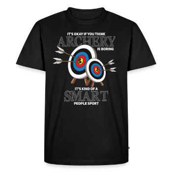 Archery Archer Bow & Arrow - Men's Premium Organic T-Shirt - black - Front - Nico (187cm)