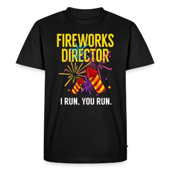 Fireworks Pyrotechnician Cracker Rocket - Men's Premium Organic T-Shirt - black - Front - Nico (187cm)
