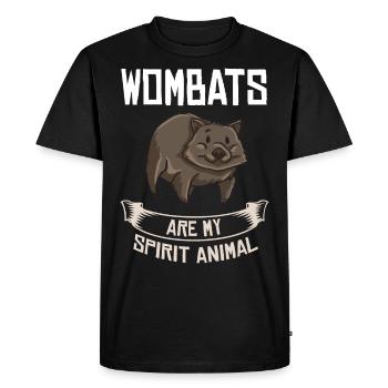 Wombat Australie Drôle de wombat à nez nu - T-shirt Premium bio Homme - noir - Devant - Nico (187cm)