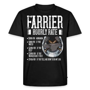 Hufschmied Hufeisen Schmied Hufwerkzeuge Hufe - Männer Premium Bio T-Shirt - Schwarz - Vorne - Nico (187cm)