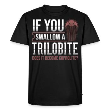Trilobite Fossil Lusitge Avenir Paléontologue - T-shirt Premium bio Homme - noir - Devant - Nico (187cm)