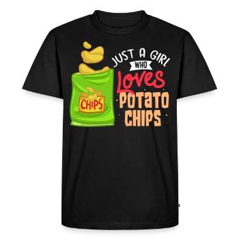 Chips Snack Chips de pommes de terre frites cannelées - T-shirt Premium bio Homme - noir - Devant - Nico (187cm)