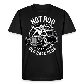 HOT ROD Rockabilly Old Cars Club Car Cadeau - T-shirt Premium bio Homme - noir - Devant - Nico (187cm)