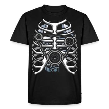 Skeleton mechanic auto engineer - Men's Premium Organic T-Shirt - black - Front - Nico (187cm)