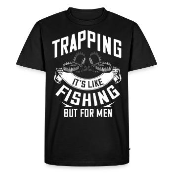 Trapper fur trader trappers trapping - Men's Premium Organic T-Shirt - black - Front - Nico (187cm)