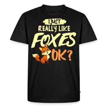 Renard renard roux drôle chien sauvage renards - T-shirt Premium bio Homme - noir - Devant - Nico (187cm)
