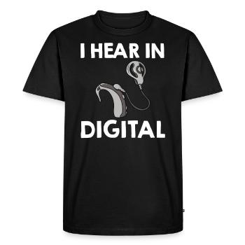 Cochlear Implant Deaf Deaf Deafness - Men's Premium Organic T-Shirt - black - Front - Nico (187cm)