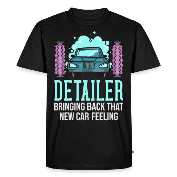 Préparation de voiture lavage de voiture nettoyage de véhicule - T-shirt Premium bio Homme - noir - Devant - Nico (187cm)